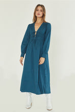 Load image into Gallery viewer, Monica Smocked Waist Maxi Dress - Bluish teal
