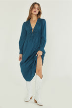 Load image into Gallery viewer, Monica Smocked Waist Maxi Dress - Bluish teal
