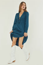 Load image into Gallery viewer, Monica Smocked Waist Maxi Dress - Bluish teal

