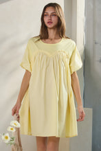 Load image into Gallery viewer, Poplin &amp; Knit Jersey Babydoll Mini Dress - Butter Yellow
