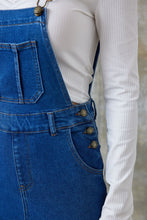 Load image into Gallery viewer, Denim Overall Dungareedress with Front Split in Blue
