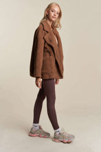 Load image into Gallery viewer, Oversized Faux Fur Zip Up Jacket with Long sleeve in Mocha

