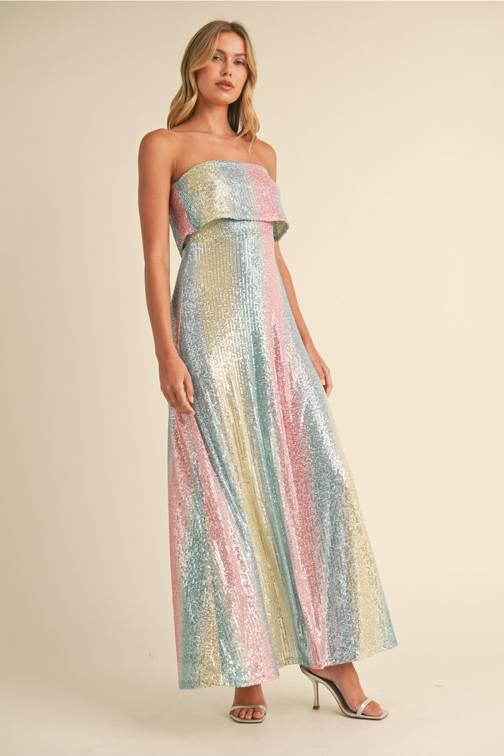 Sequin tube maxi dress